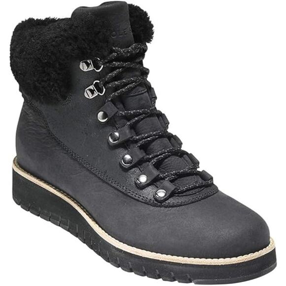 Cole Haan Zerogrand Explore Lace Up Waterproof Hiking Boots Black Women's Size 6 - Picture 1 of 11